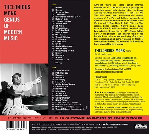 Genius Of Modern Music Thelonious Monk La Boite A Musique