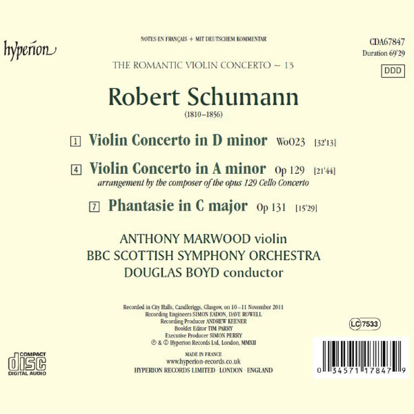 Robert Schumann : The Romantic Violin Concerto (Volume 13)