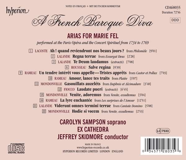 Carolyn Sampson, soprano : A French Baroque Diva
