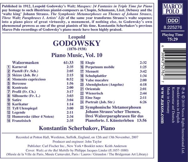 Leopold Godowsky : Musique pour piano (Volume 10)