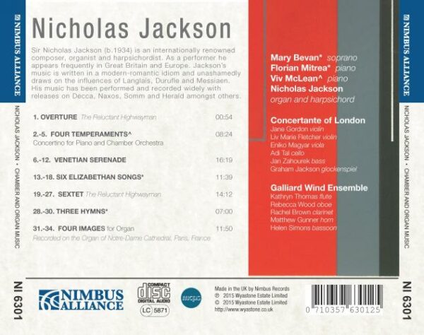 Jackson, Nicholas: Chamber & Organ Music