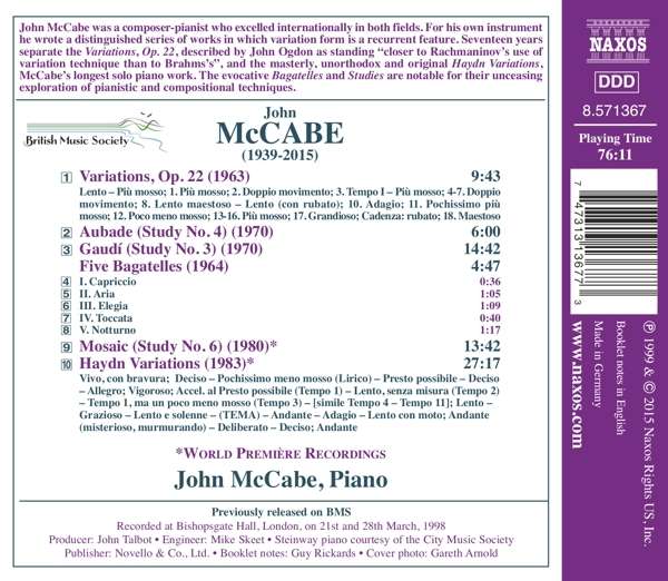 Mc Cabe, John: Piano Music