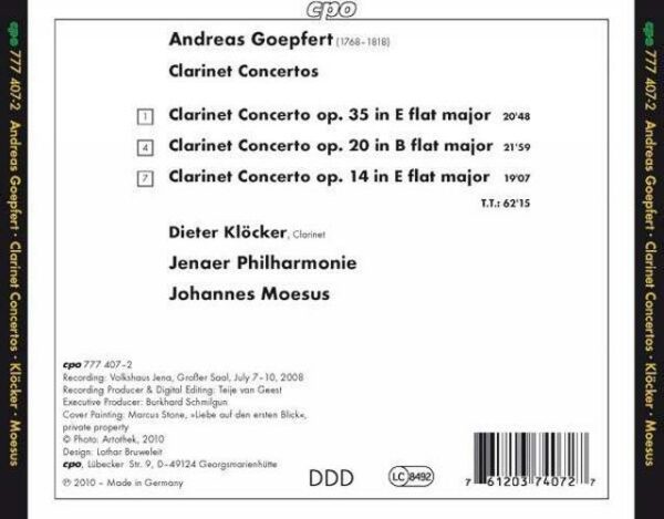 Carl Andreas Goepfert : Clarinet Concertos