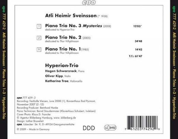 Atli Heimir Sveinsson : Piano Trios 1-3