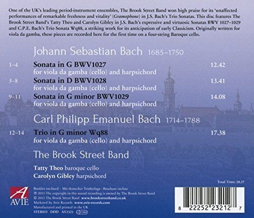 Bach J.S. And C.P.E. Bach: Viola De Gamba Sonatas