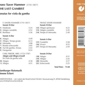 Franz Xaver Hammer - Carl Friedrich Abel : Le dernier gambiste