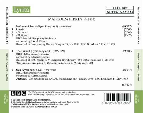Lipkin, Malcolm: Symphonies Nos. 1-3