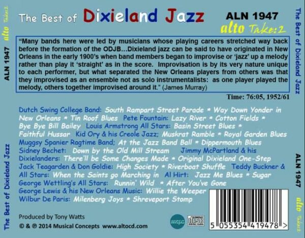 Best of Dixieland Jazz. Fountain, Teagarden, Bechet, Armstrong…