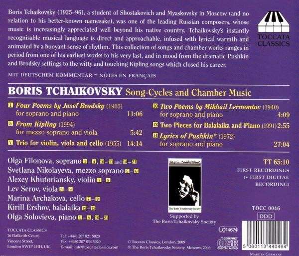 Boris Tchaïkovski : Song-Cycles and Chamber Music