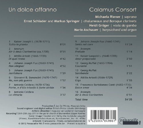 Un dolce affanno. Fux, Caldara, Ariosti. Riener, Calamus Consort. - Afbeelding 2