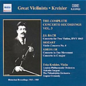 Fritz Kreisler : Intégrale Des Concertos /Vol.3