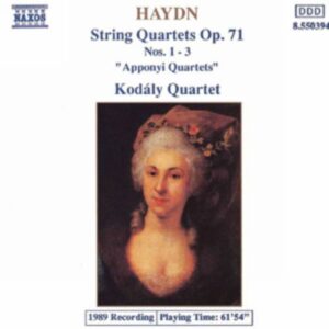 Joseph Haydn : Quatuors à cordes op. 71, Apponyi