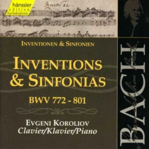 Bach J S : Inventions & Sinfonias, BWV 772-801
