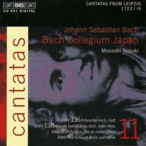 Bach : cantates sacrées vol. 11 BWV 136, 138, 95, 46