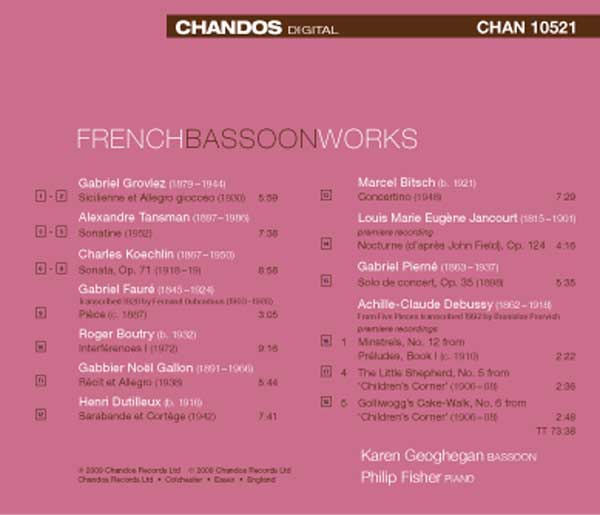 Karen Geoghegan : Musique française pour basson.