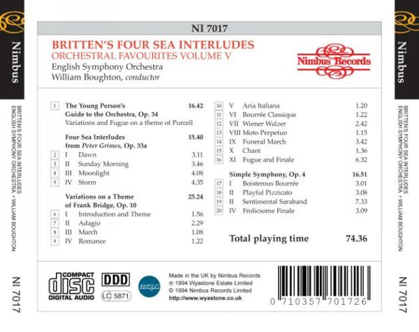 Britten : Orchestral Favourites - Vol.5