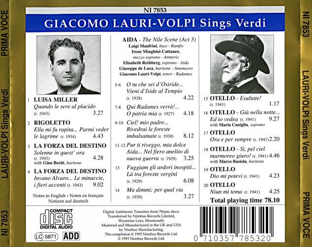 Giacomo Lauri-Volpi sings Verdi