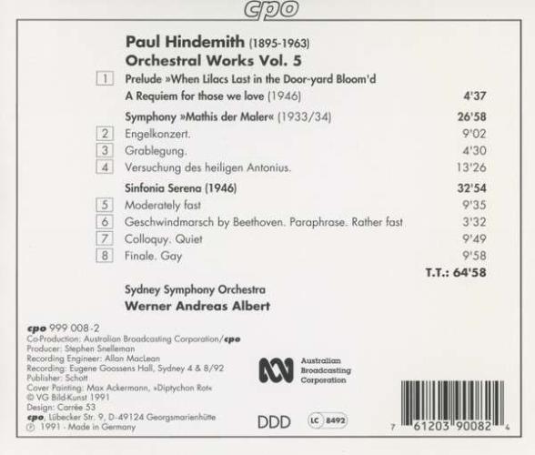 Paul Hindemith : Orchestral Works, Vol. 5