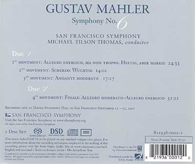 Mahler : Symphony No. 6
