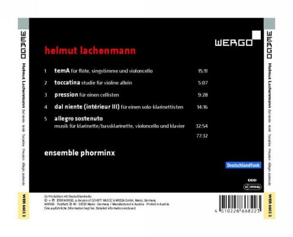 Lachenmann : Musique de chambre. Phorminx.
