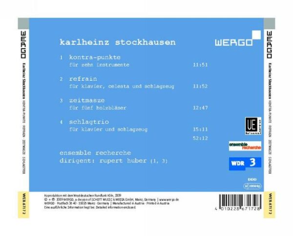 Stockhausen : Kontra-Punkte, Refrain… Ens. recherche.