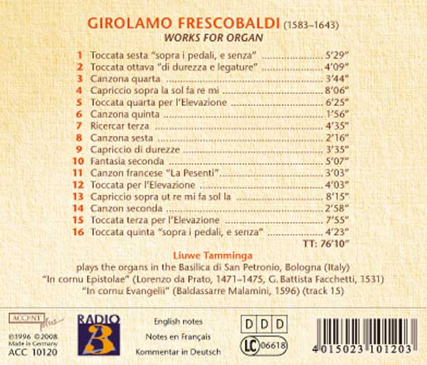 Frescobaldi : Œuvres pour orgue