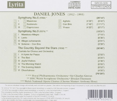 Daniel Jones : Symphonies n°6 & 9 - The Country Beyond the Stars