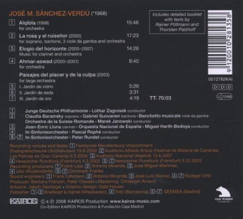 Sanchez-Verdu : Œuvres orchestrales. Zagrosek, Rophé.