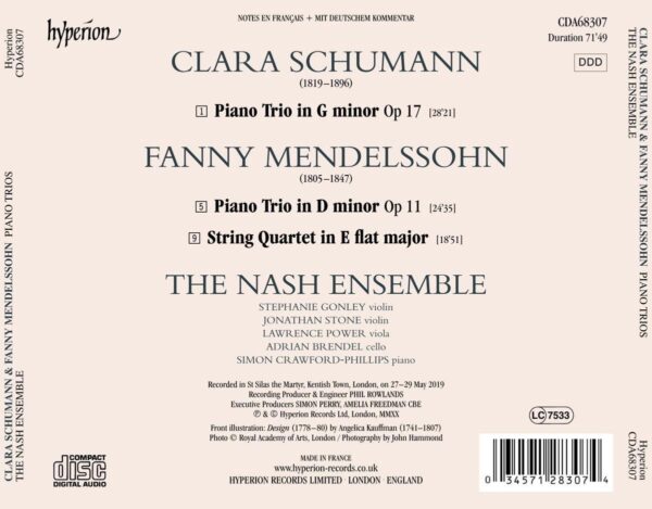Clara Schumann / Fanny Mendelssohn: Piano Trios & String Quartet - Nash Ensemble