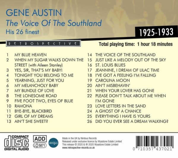 Gene Austin: The Voice Of The Southland - Gene Austin