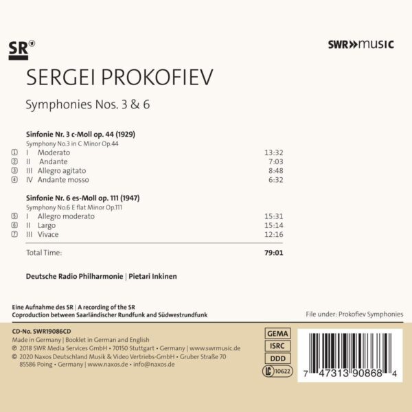 Prokofiev: Symphonies Nos. 3 & 6 - Pietari Inkinen
