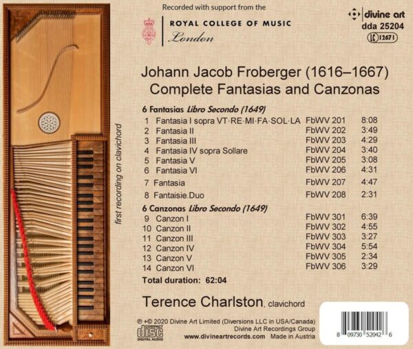 Johann Jacob Froberger: Complete Fantasias & Canzonas - Terence Charlston