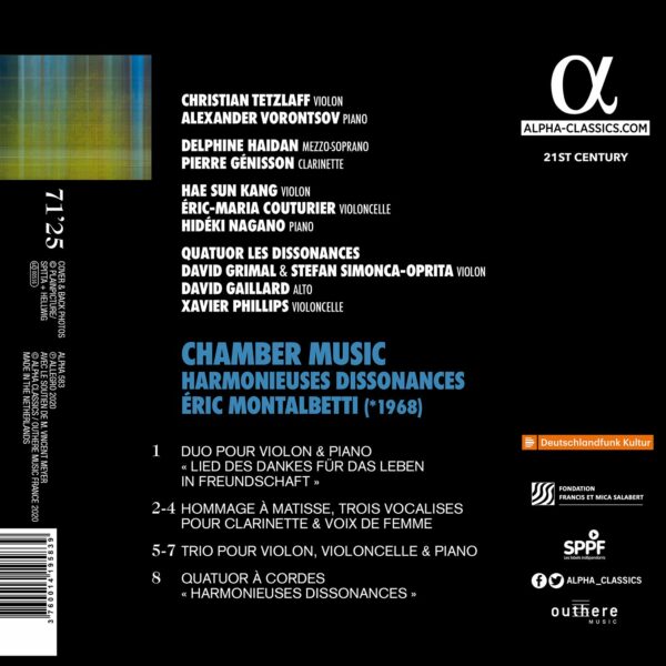 Eric Montalbetti: Chamber Music, Harmonieuses Dissonances - Alexander Vorontsov