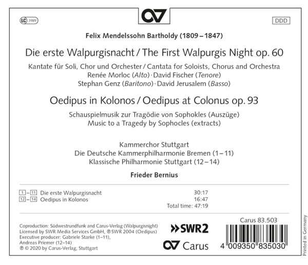 Felix Mendelssohn: The First Walpurgis Night - Frieder Bernius
