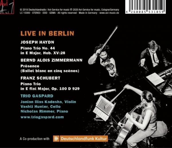 Zimmermann / Schubert / Haydn: Live In Berlin - Trio Gaspard