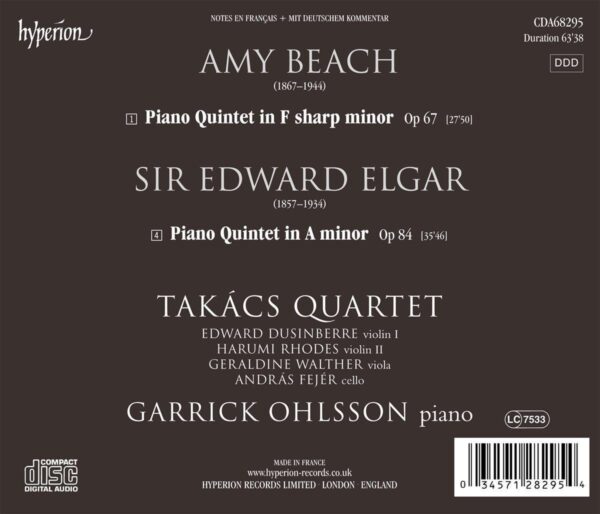 Amy Beach / Edward Elgar: Piano Quintets - Takacs Quartet