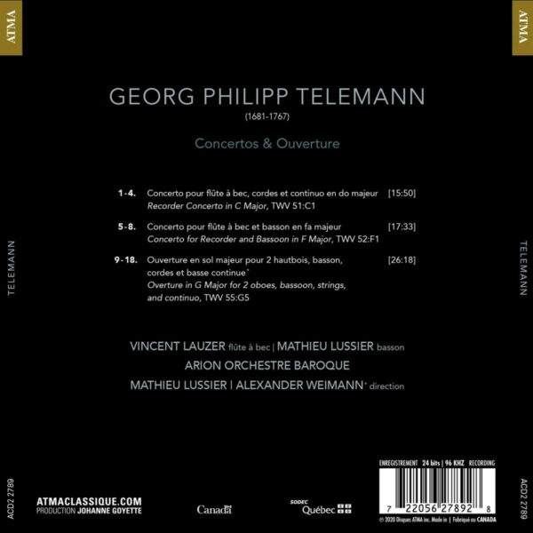 Telemann: Concertos & Ouverture - Vincent Lauzer