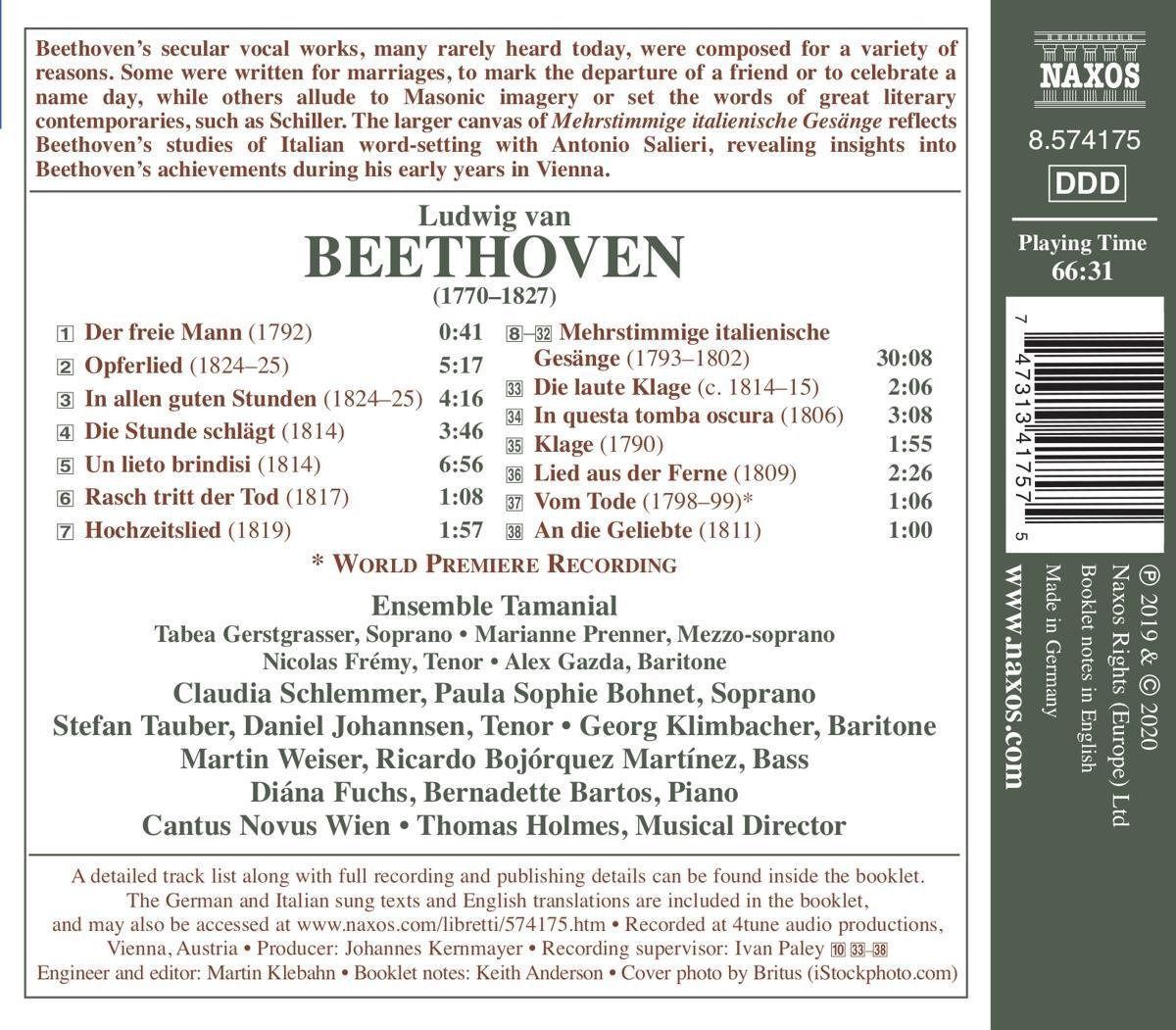 Beethoven: Secular Vocal Works - Diana Fuchs