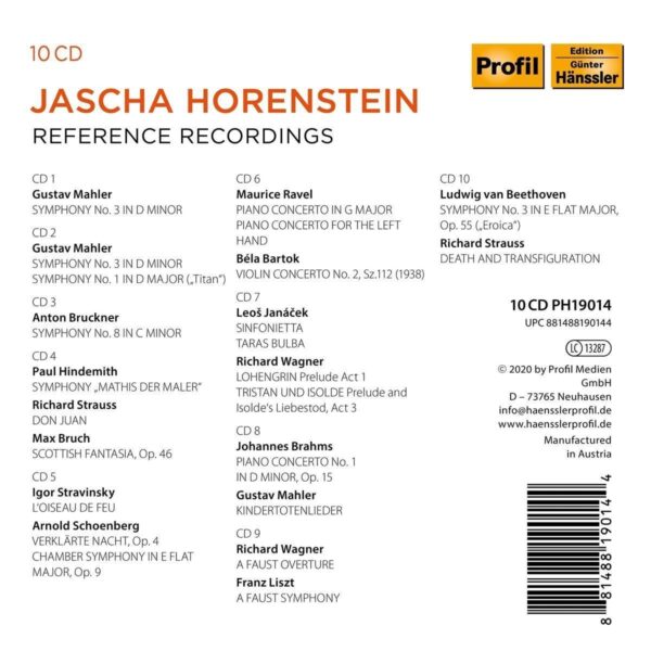 Reference Recordings - Jascha Horenstein