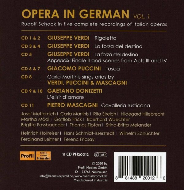 Rudolf Schock In Five Italian Operas (In German) - Rudolf Schock