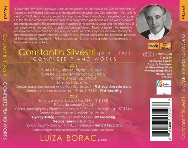 Constantin Silvestri: Complete Piano Works - Luiza Borac
