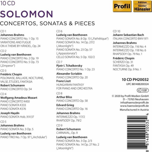 Concertos, Sonatas & Pieces - Solomon