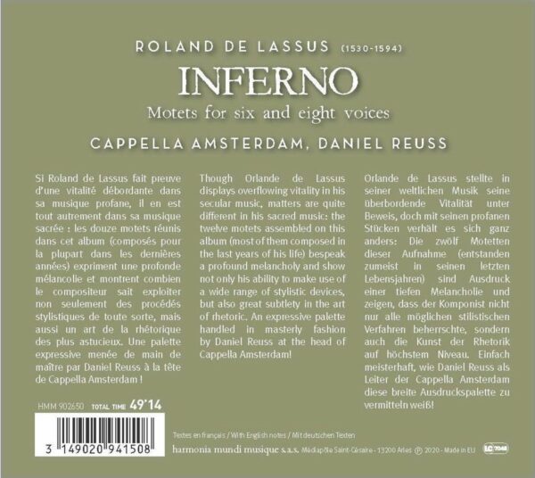 Orlando Di Lasso: Inferno - Cappella Amsterdam