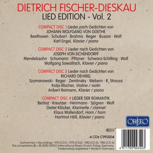 Lied Edition, Vol. 2 - Dietrich Fischer-Dieskau