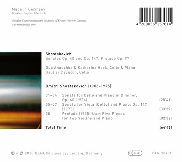 Shostakovich: Sonatas Op.40 & Op.147, Prelude Op.97 - Anouchka & Katharina Hack