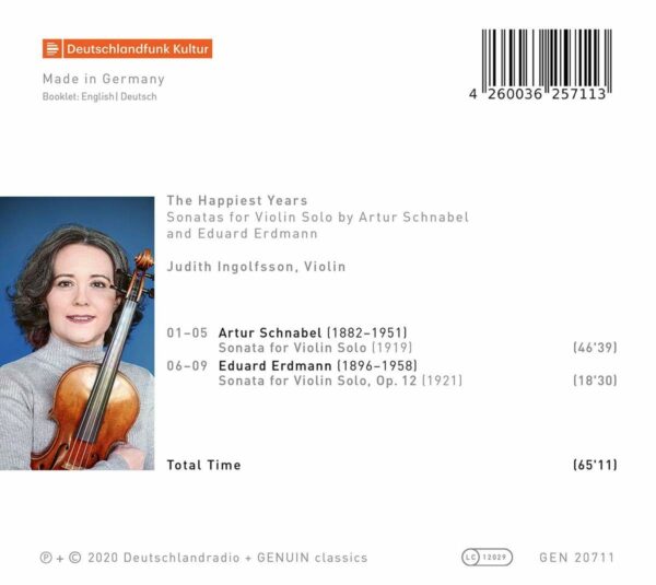 Schnabel / Erdman: Sonatas for Violon Solo - Judith Ingolfsson
