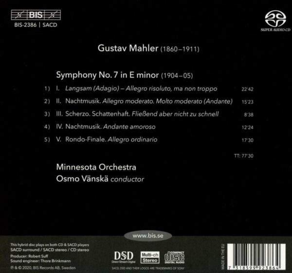 Mahler: Symphony No. 7 - Osmo Vänskä