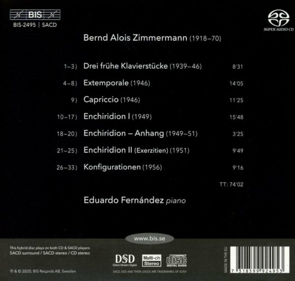 Bernd Alois Zimmermann: Complete Works For Piano - Eduardo Fernandez