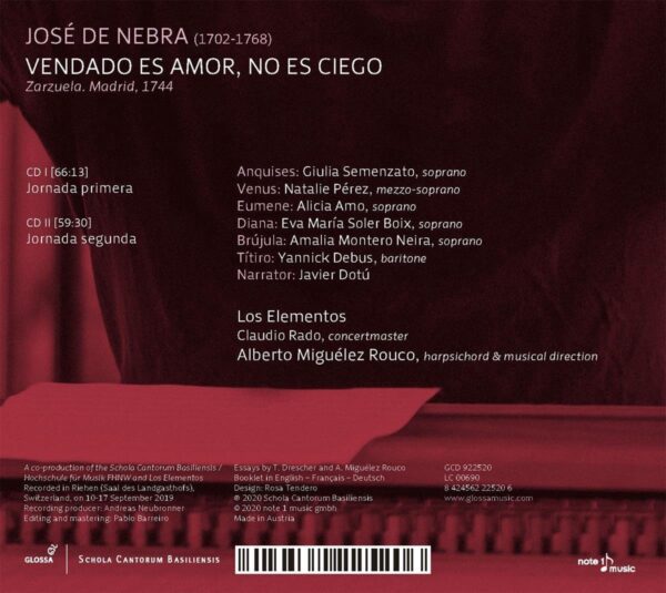 Jose De Nebra: Vendado Es Amor, No Es Ciego - Los Elementos