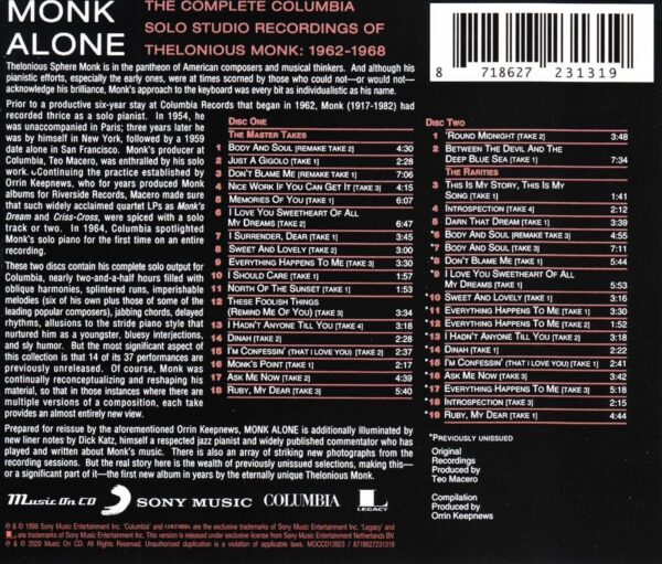 Monk Alone: Complete Columbia Solo Studio Recordings 1962-1968 - Thelonious Monk